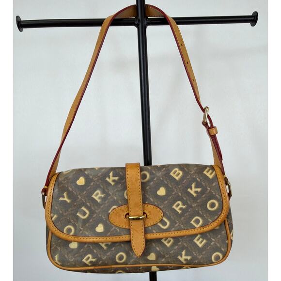 Dooney & Bourke Handbags - Dooney & Bourke Brown Monogram Crossbody with Tan Trim